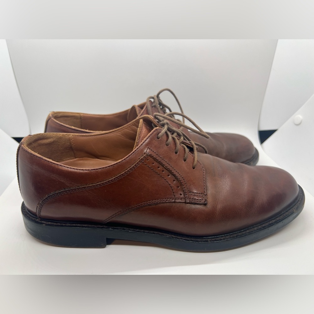 Johnston and Murphy Brown Leather Dress Shoes Oxfords Lace Up Sz 9.5 Wide